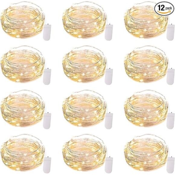 12-Pack LED Fairy String Lights - 7ft, 20 LEDs, Battery Operated - Picture 7 of 7